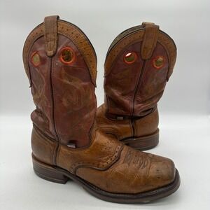 Double-H DH5400 Mens 10.5 D Mickey Brown USA Made Steel Toe ICE Roper Work Boots